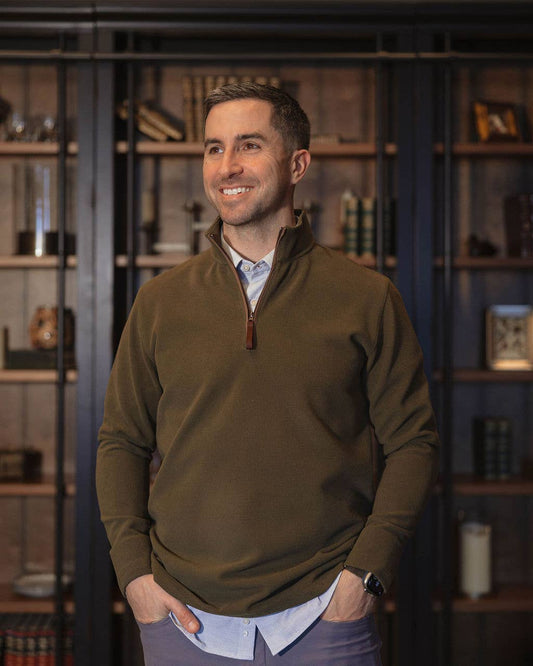 Waffle 1/4 Zip Olive