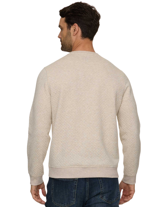 BRADNER SUPER SOFT QUILTED CREWNECK SWEATSHIRT - Oatmeal Heather