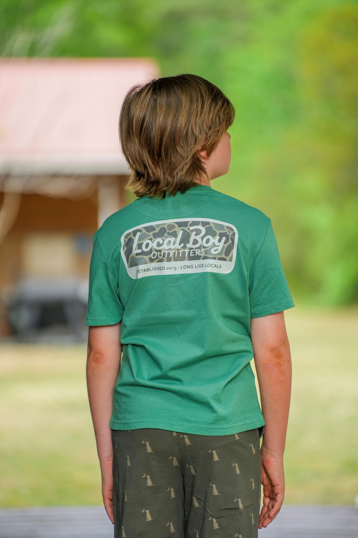 Local Boy Youth Brush Camo Mark T-Shirt - Light Green