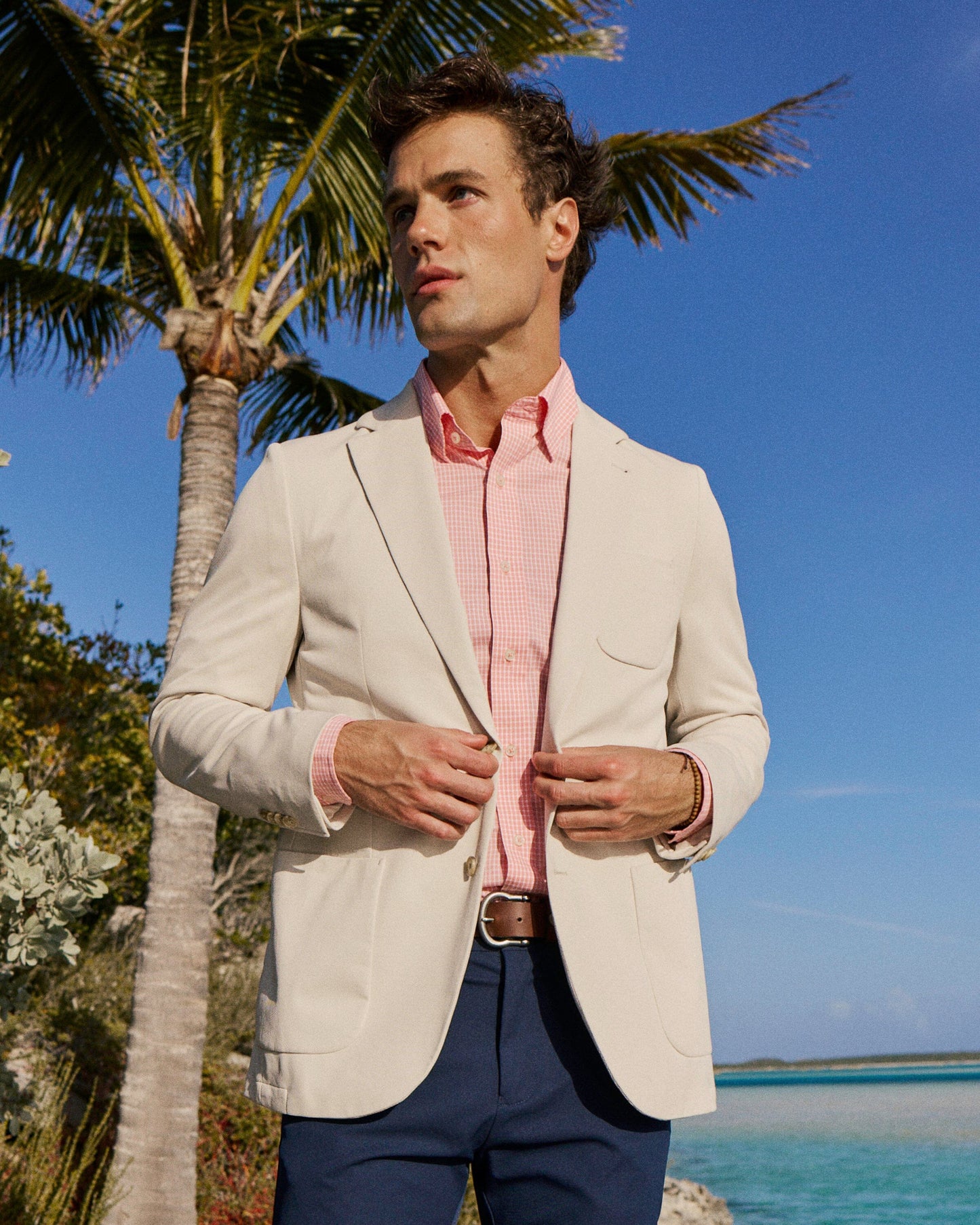 Southern Tide Charleston Blazer - Perfectly Pale Khaki lifestyle