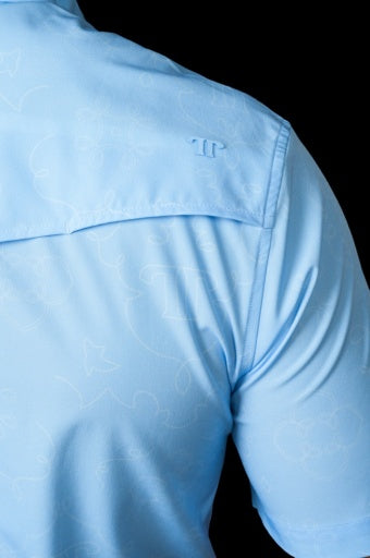 THE CARSON IN LIGHT BLUE - SHORT SLEEVE SNAP