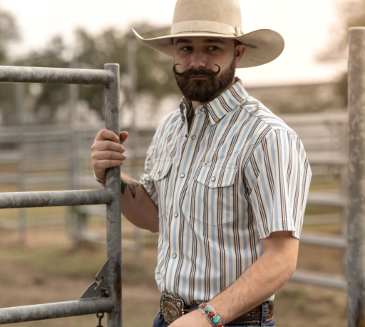 THE JAKE IN BLUE - SHORT SLEEVE SNAP