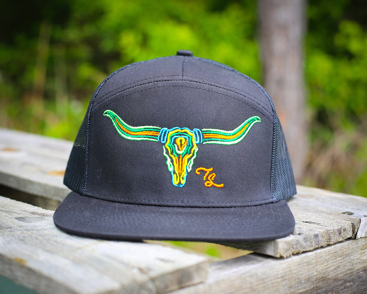 Tailored South TS144 Neon Longhorn Snapback in Black