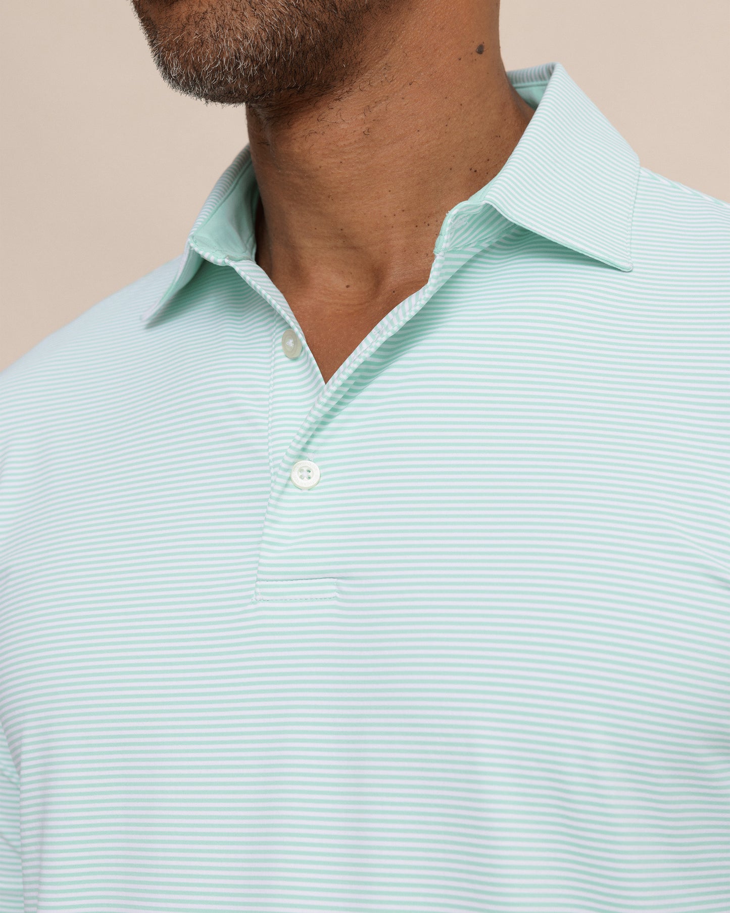 M SS Brrreeze Meadowbrook Stripe Polo