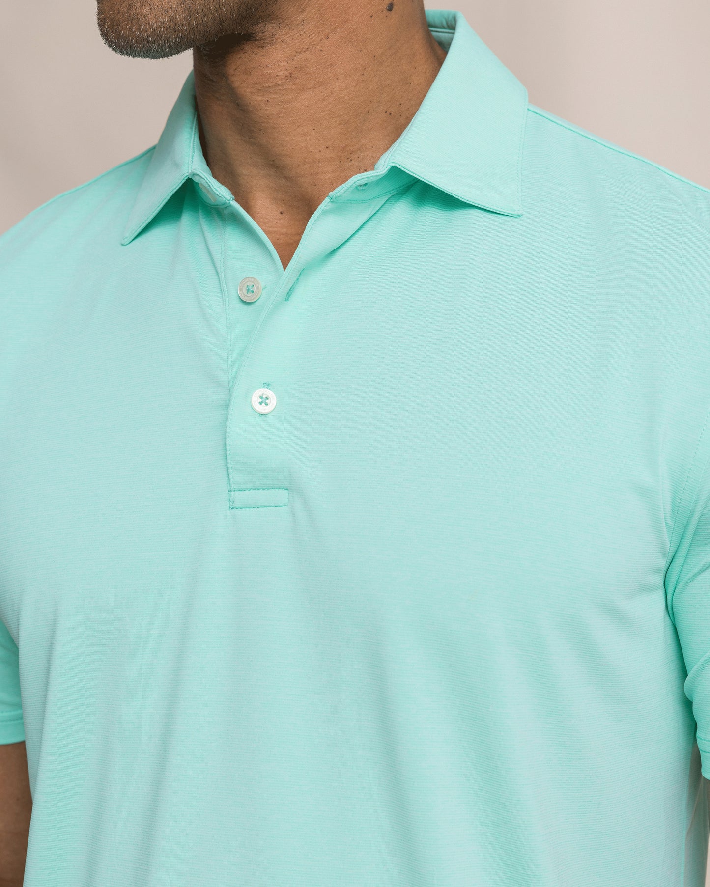 M SS Coastal Breeze Heather Perf Polo