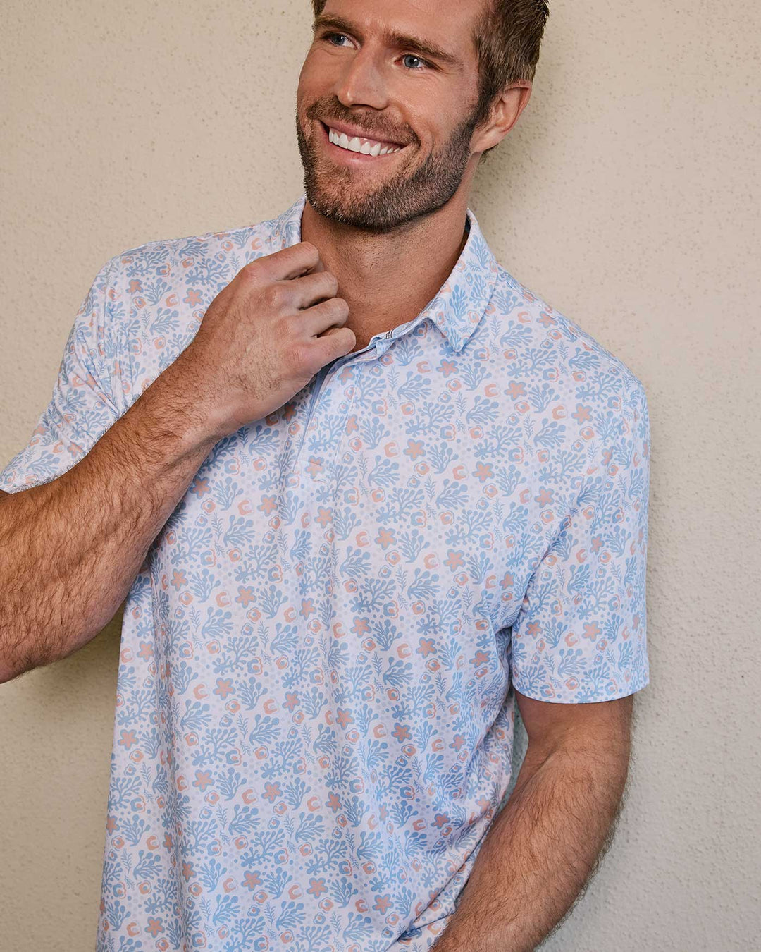 BERRYVILLE SS FLORAL PRINT PERFORMANCE POLO