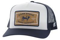 Youth Rank Stock White / Navy Trucker Hat - White / Navy
