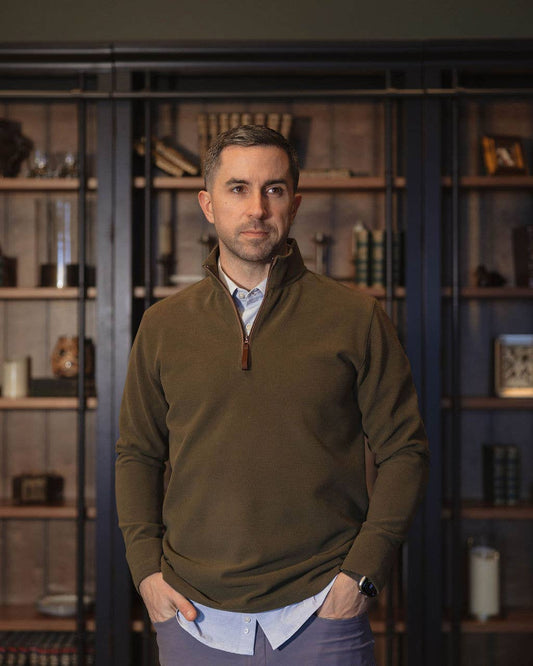 Waffle 1/4 Zip Olive