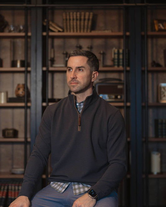 Waffle 1/4 Zip Charcoal