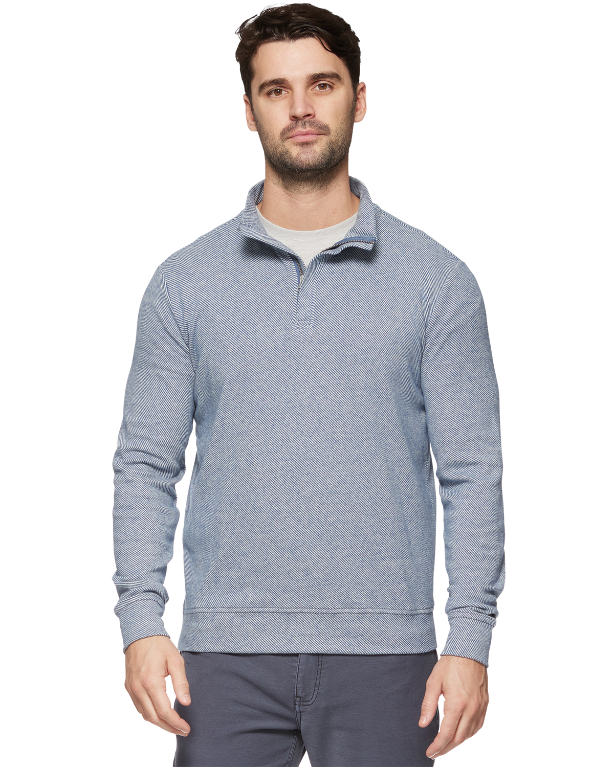 HERO SOLID TWILL 1/4 ZIP MOCK NECK - Blue