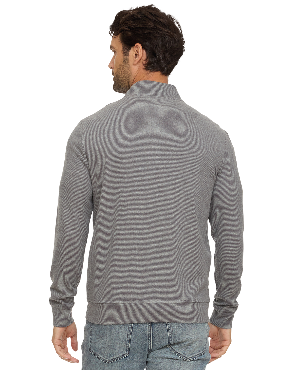 HERO SOLID TWILL 1/4 ZIP MOCK NECK - Medium Grey