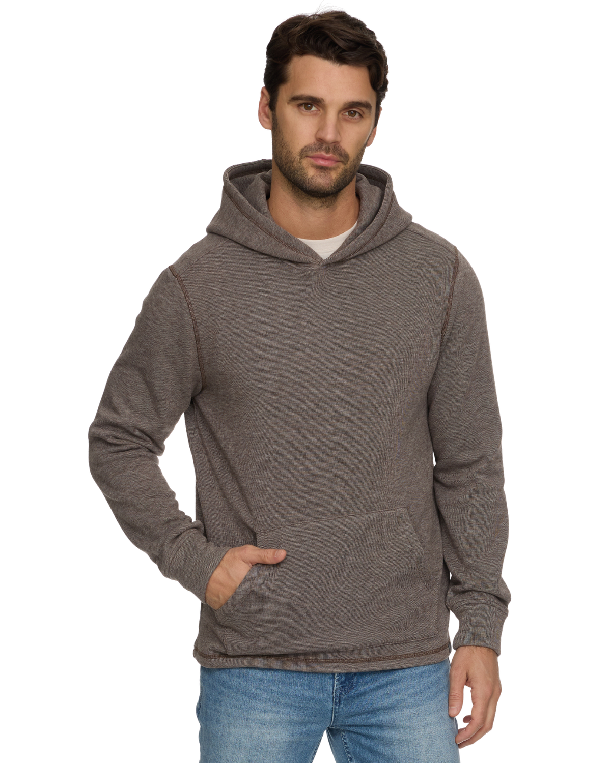 NEWTON FLEECE HOODIE - Brown Heather