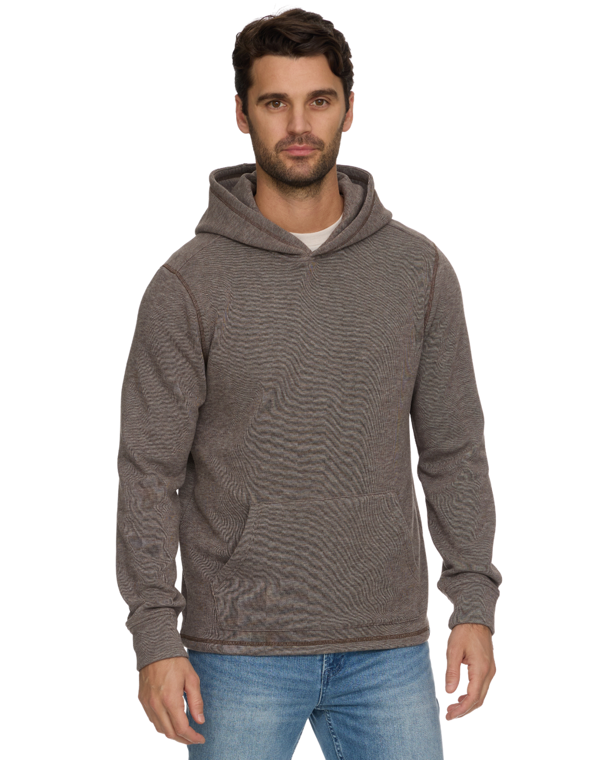 NEWTON FLEECE HOODIE - Brown Heather