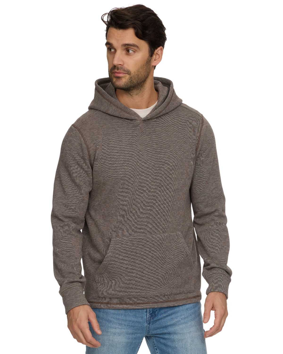 NEWTON FLEECE HOODIE - Brown Heather