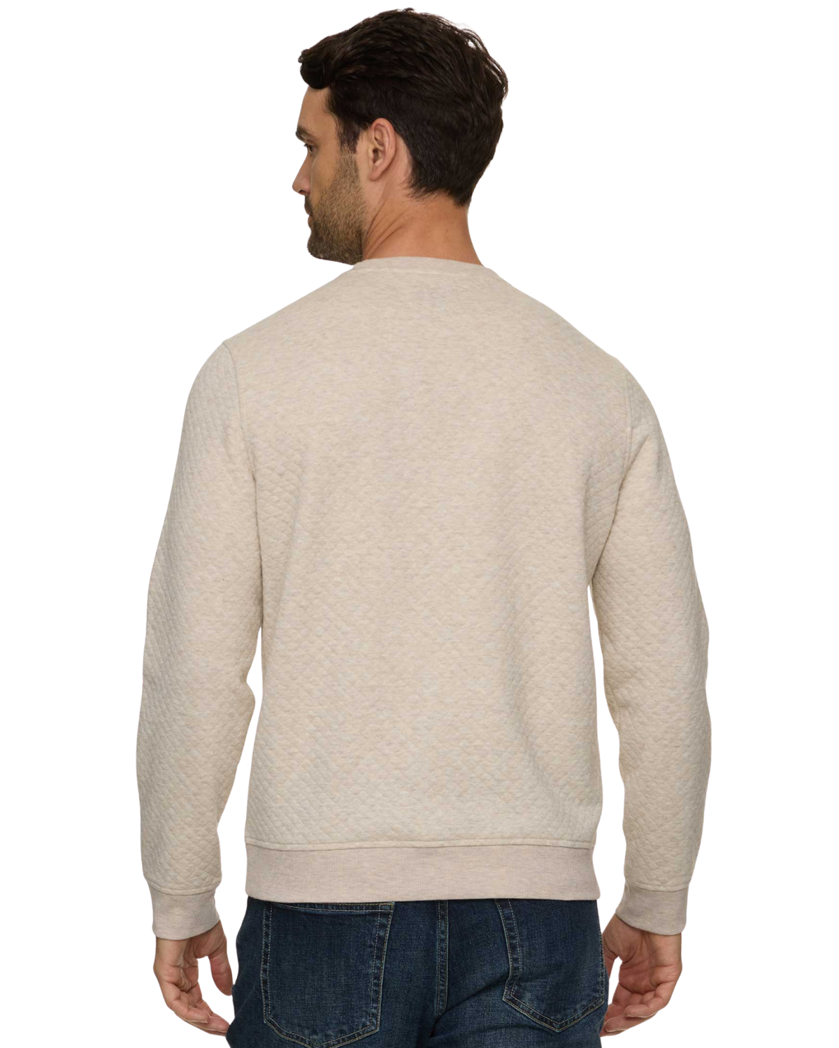 BRADNER SUPER SOFT QUILTED CREWNECK SWEATSHIRT - Oatmeal Heather