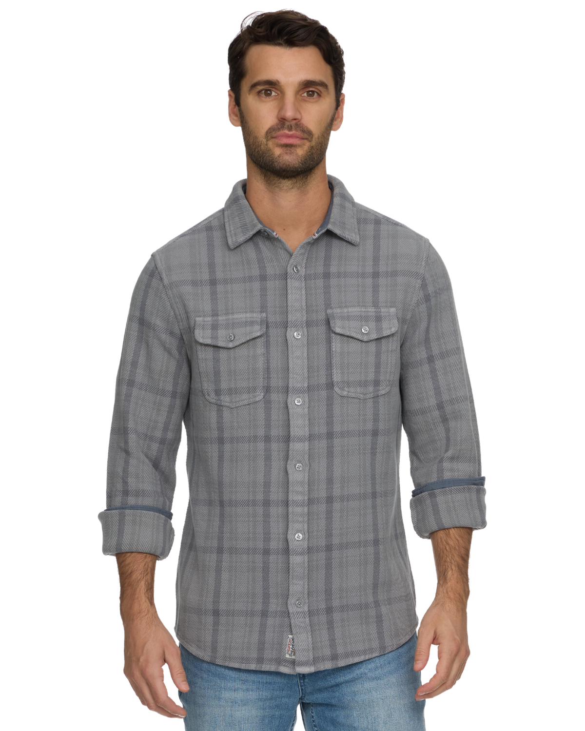 LEIGHTON FRONTIER OVERSHIRT - Grey Combo