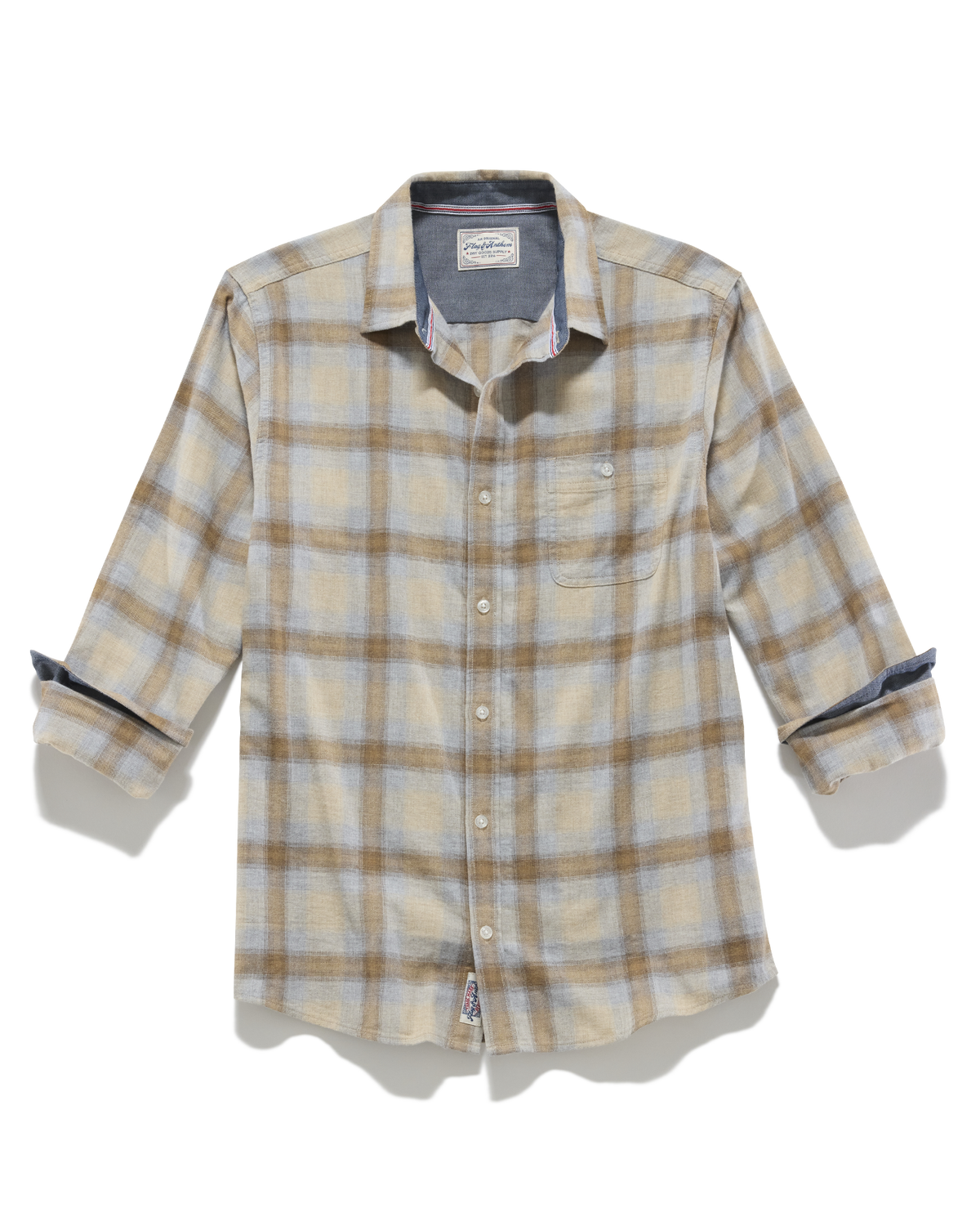 WHATLEY LS FLANNEL SHIRT - Taupe/Grey