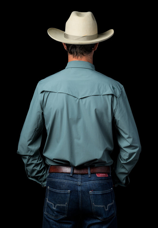 CORE - MEN'S AQUA LONG SLEEVE SNAP SHIRT