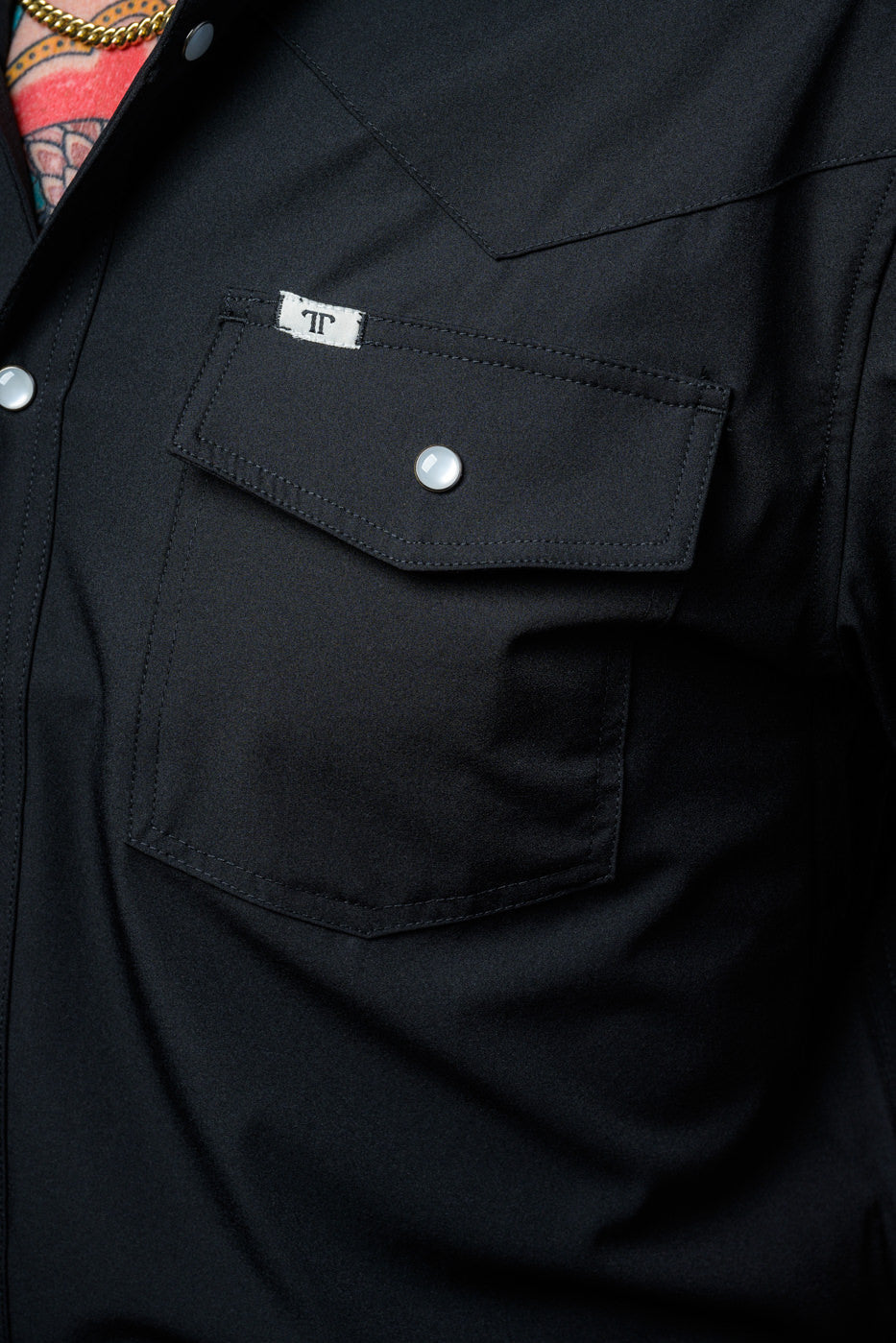 CORE - MEN'S BLACK LONG SLEEVE SNAP SHIRT