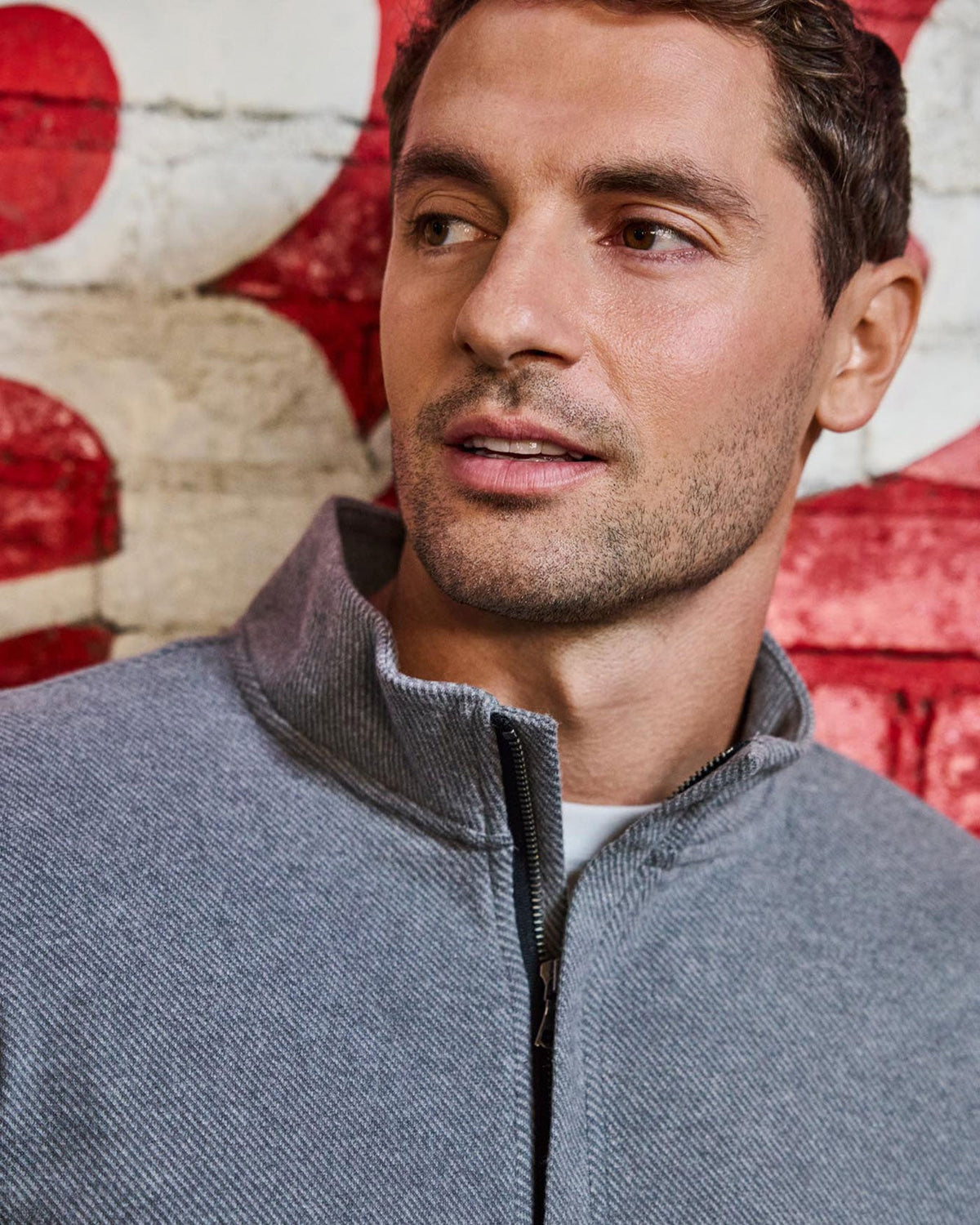 HERO SOLID TWILL 1/4 ZIP MOCK NECK - Medium Grey
