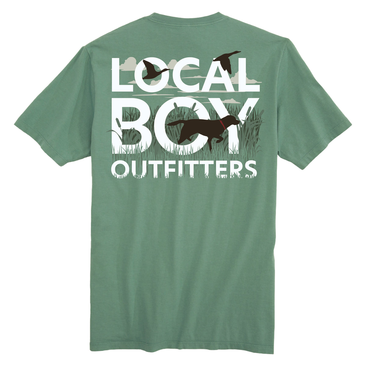 Local Boy Text and Tail T-Shirt - Light Green