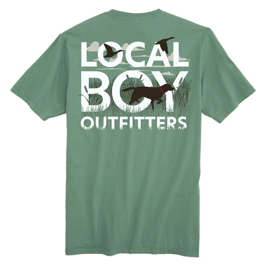 Local Boy Text and Tail T-Shirt - Light Green