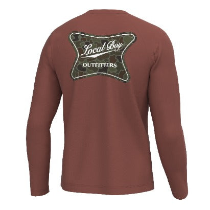 High Badge Long Sleeve Heather Performance Shirt
