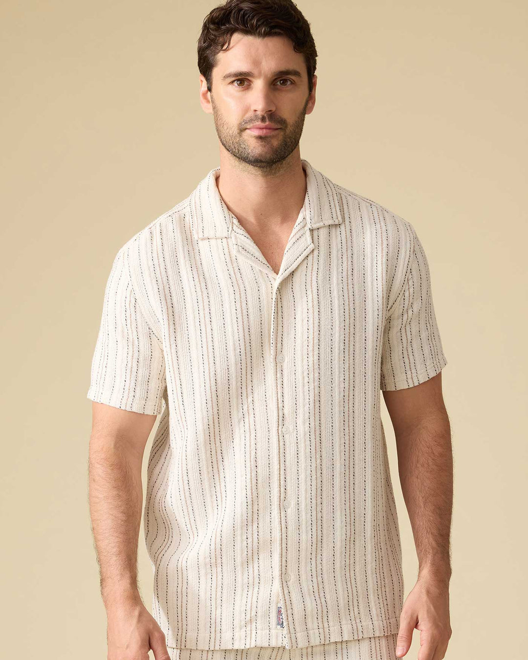 Newcomb Camp Collar Shirt - Cream/Tan/Black - image 2