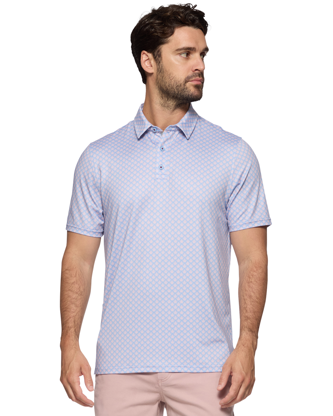 FRIDLEY SS AGAVE PRINT PERFORMANCE POLO