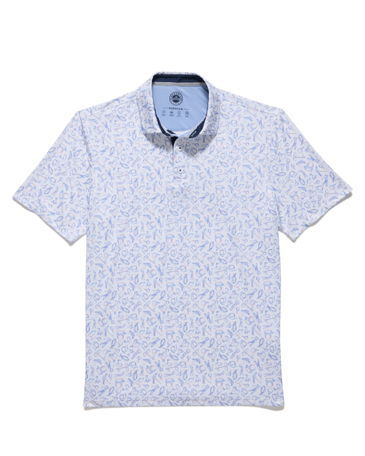 LINTON SS GOLF SCENE PRINT PERFORMANCE POLO