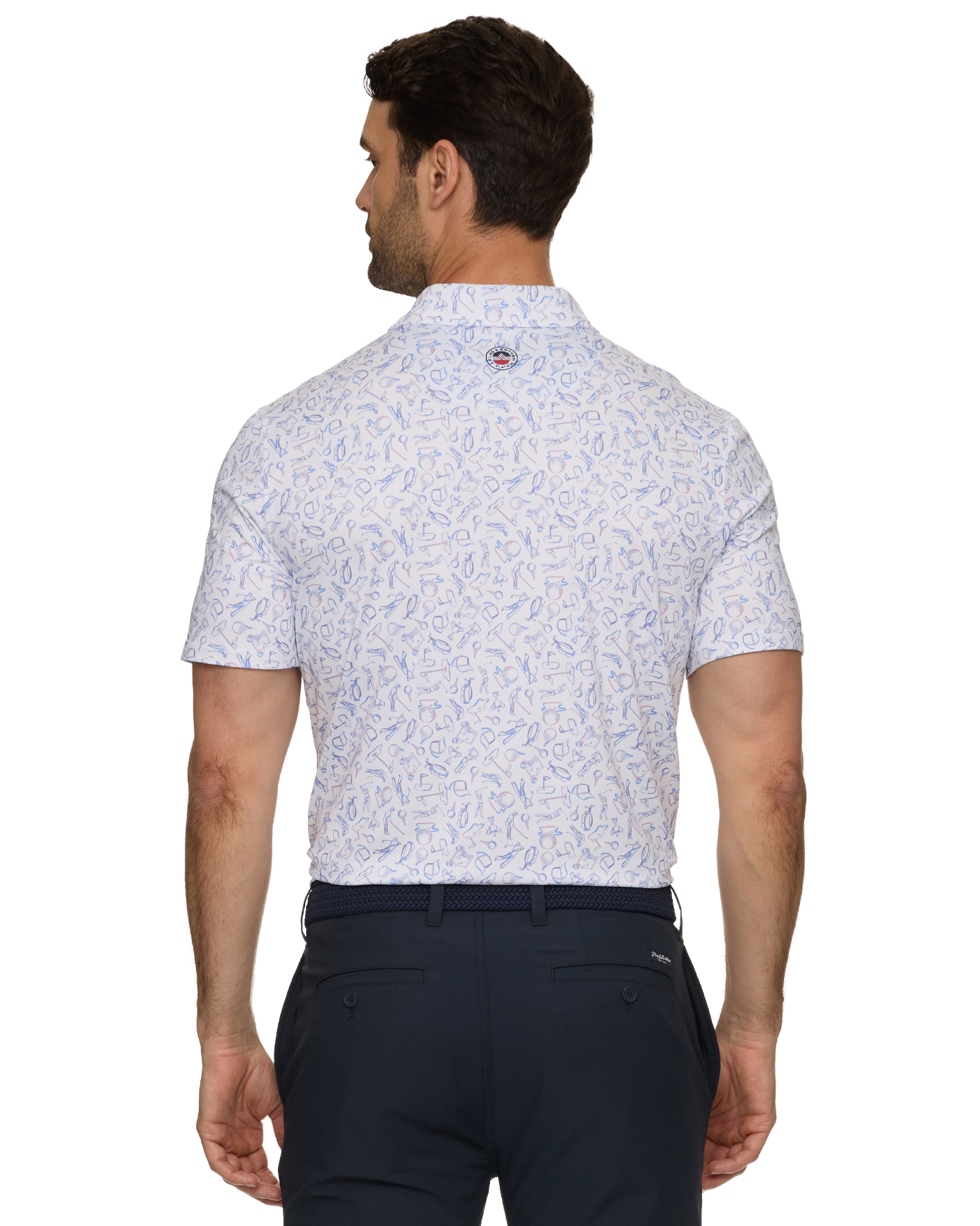 LINTON SS GOLF SCENE PRINT PERFORMANCE POLO