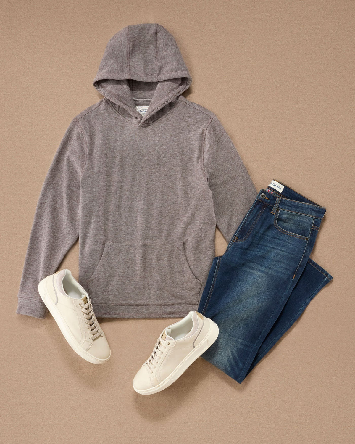 NEWTON FLEECE HOODIE - Brown Heather