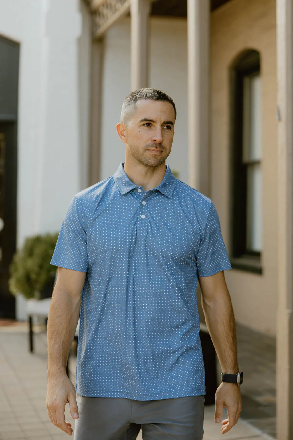 Moonlight Blue Dots Polo