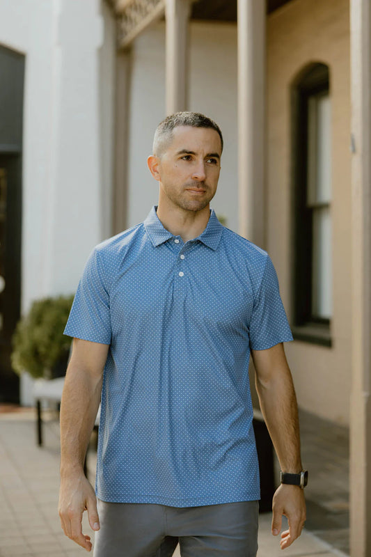 Moonlight Blue Dots Polo