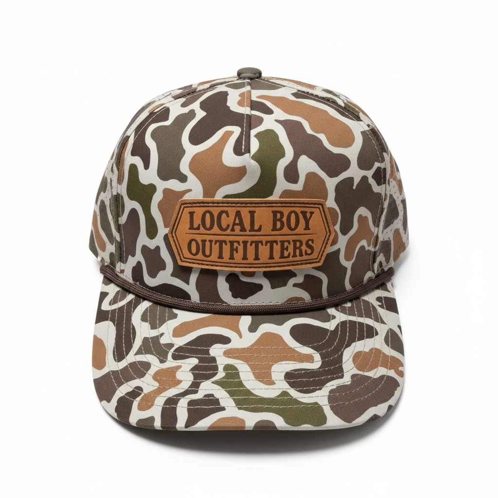 Leather Crest Perf Rope Hat