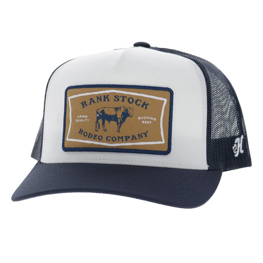 Youth Rank Stock White / Navy Trucker Hat