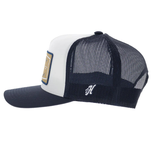 Youth Rank Stock White / Navy Trucker Hat