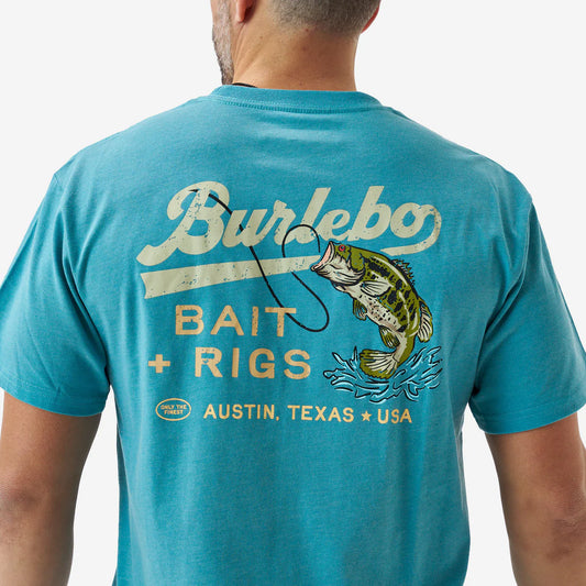 Short Sleeve Tee - Bait And Rigs - Cyan