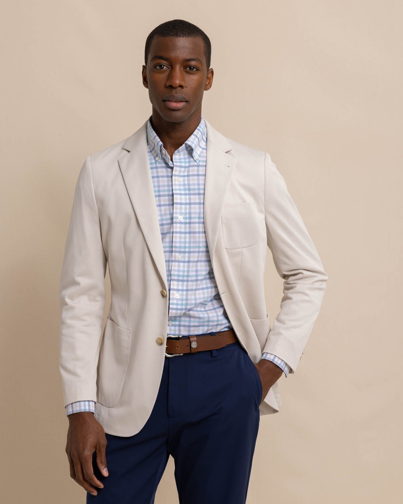 Southern Tide Charleston Blazer - Perfectly Pale Khaki front
