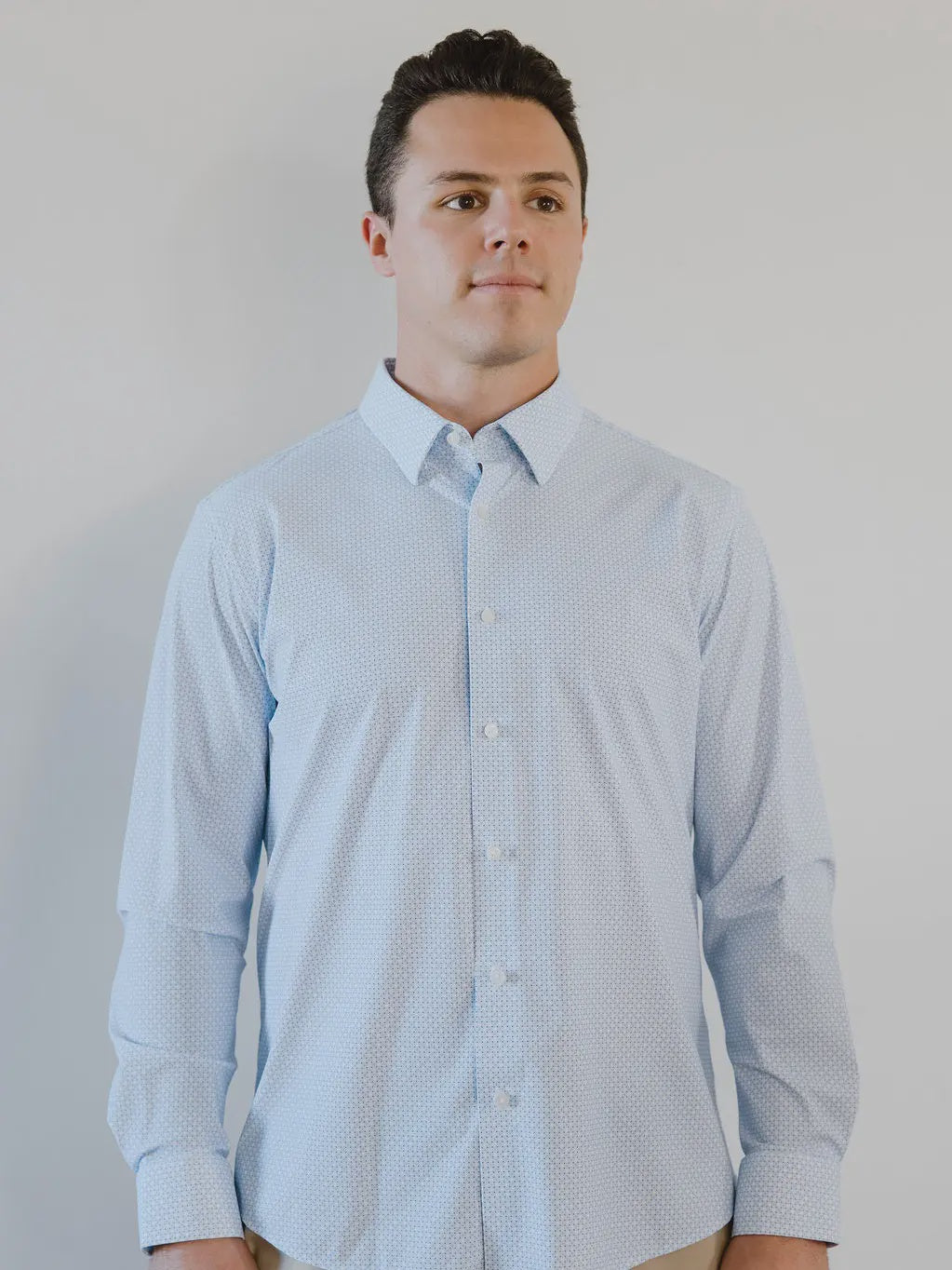 White Diamond Dot No Tuck LS Shirt