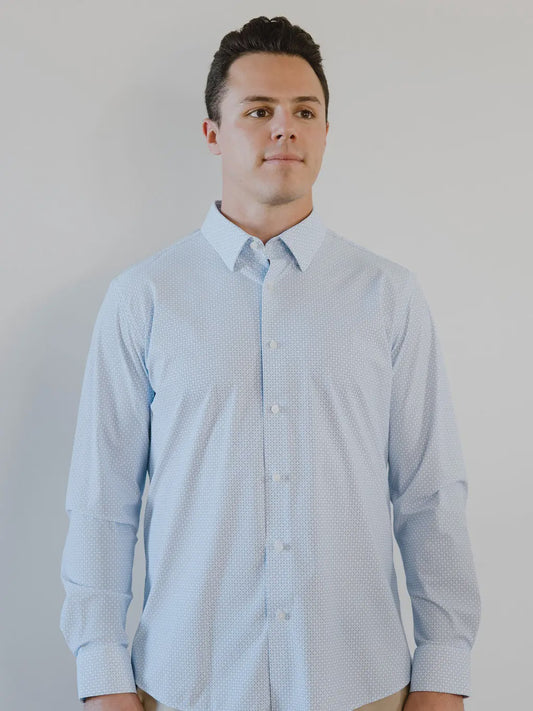 White Diamond Dot No Tuck LS Shirt