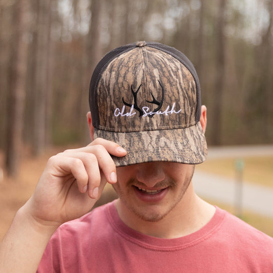 Old South Racked Trucker Hat in Original Bottomland / Light Charcoal