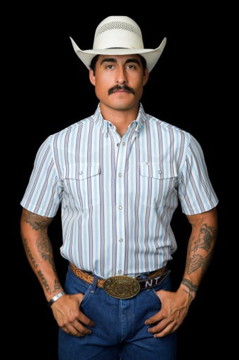 THE JAKE IN BLUE - SHORT SLEEVE SNAP