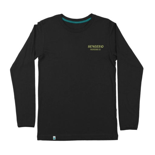DEER FISHERS LONG SLEEVE T-SHIRT - BLACK
