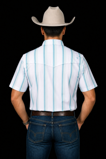 The Tristan In Grey Green - Short Sleeve Pearl Snap Shirt - image 2