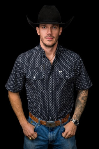 The Cash In Black - Short Sleeve Pearl Snap Shirt - image 1