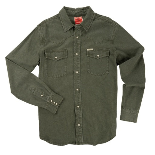 THE WYATT PEARL SNAP SHIRT - FADED OLIVE