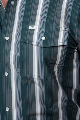 The Tristan In Black - Long Sleeve Pearl Snap Shirt - image 3