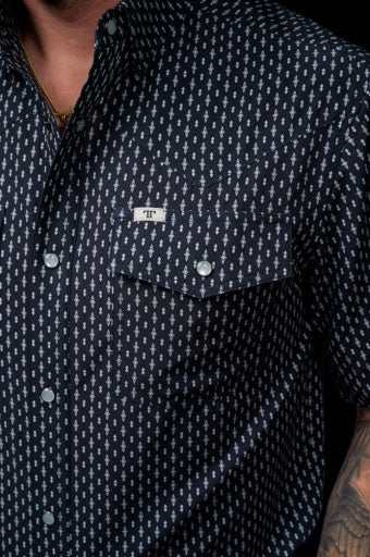The Cash In Black - Short Sleeve Pearl Snap Shirt - image 4