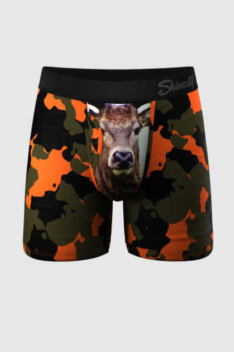 The Bambi Bunchers | Orange Camo Deer Ball Hammock® Pouch Underwear With Fly